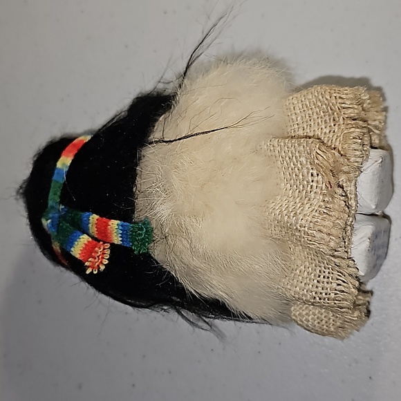 Native American Indian Woman & baby Paper Mache Doll Apache Handmade Vintage - Picture 9 of 10